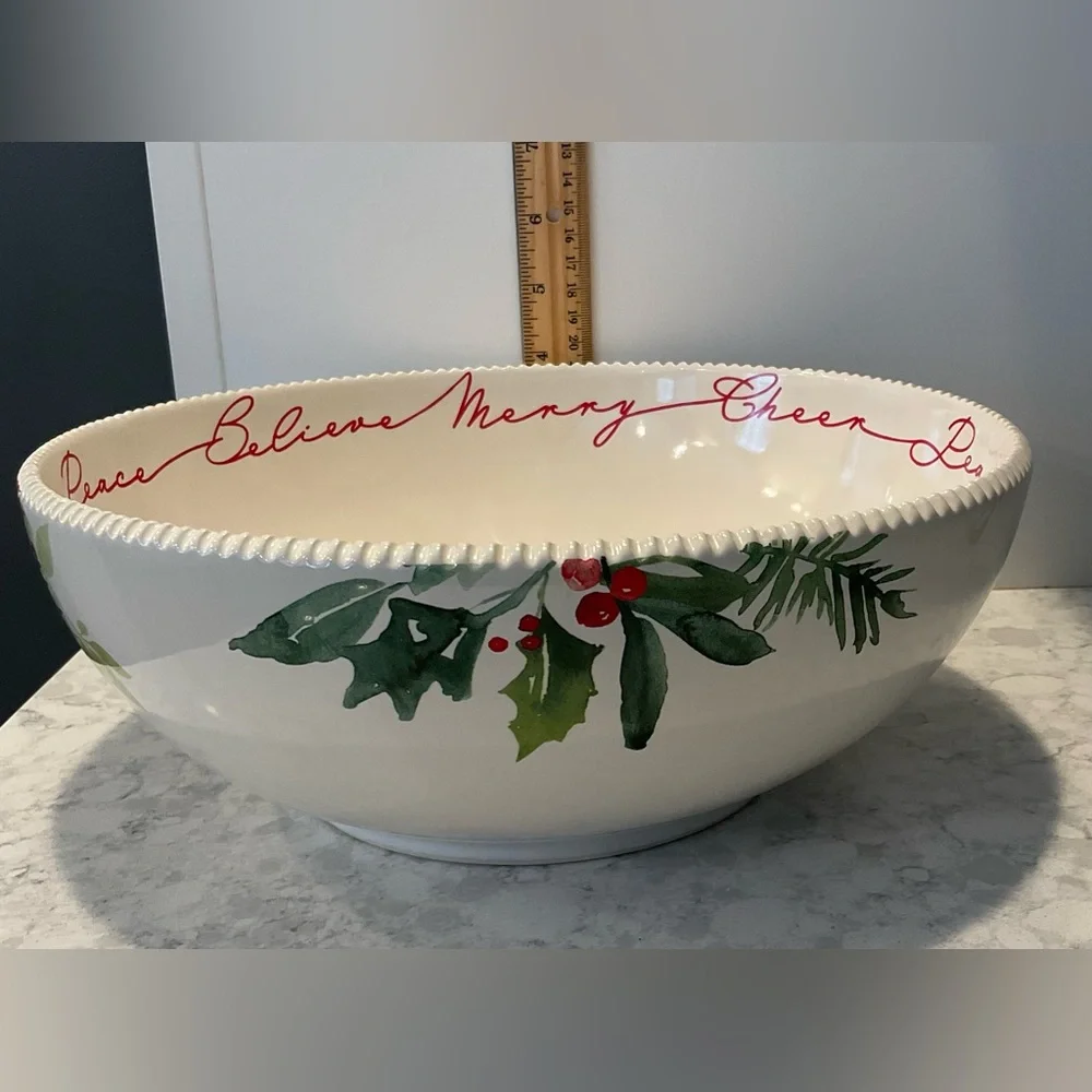 LARGE Better Homes And Gardens Winter Botanical Salad/Fruit Serving Bowl